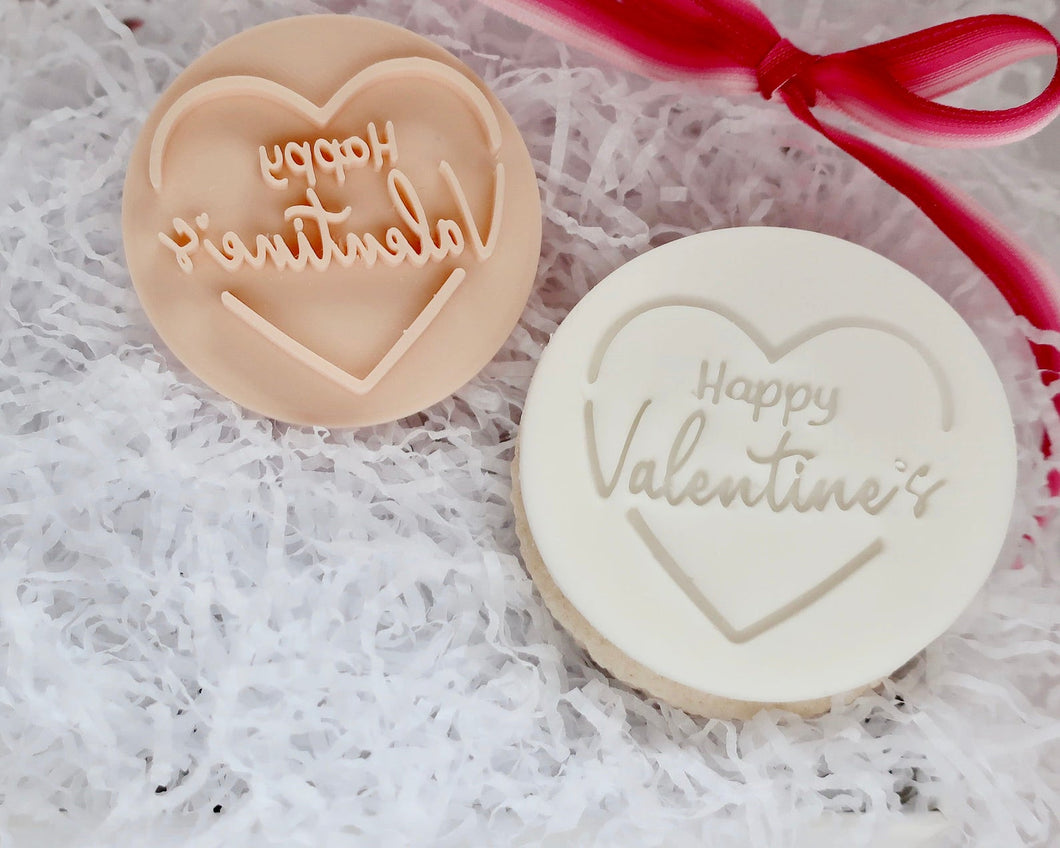 Happy Valentines Day Heart Fondant Cookie Stamp - Made in the UK with Love  from House of Toot Sweet - Just £5! Shop now at House of Toot Sweet