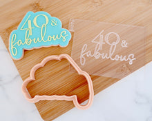 Load image into Gallery viewer, 40 &amp; Fabulous Fondant Embosser &amp; Cookie Cutter - Made in the UK with Love  from House of Toot Sweet - Just £6! Shop now at House of Toot Sweet
