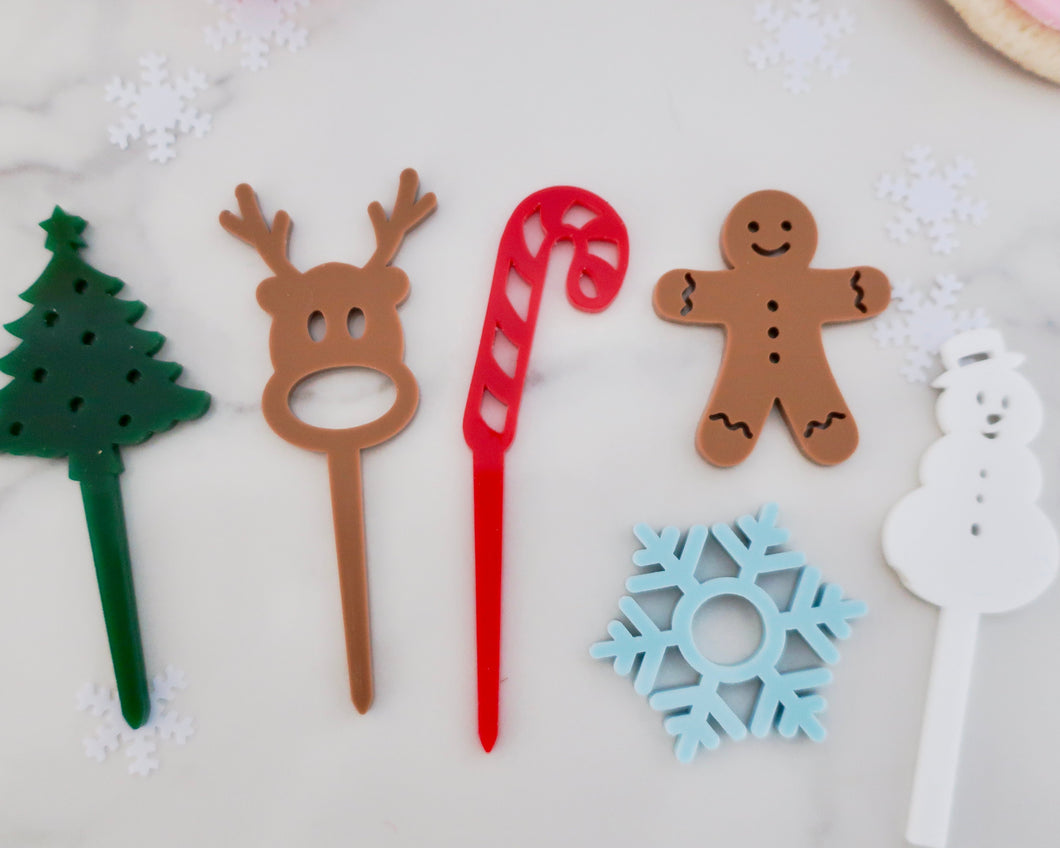 Christmas Elements - Cupcake Toppers or Charm, cake Toppers - Made in the UK with Love  from House of Toot Sweet - Just £3.50! Shop now at House of Toot Sweet