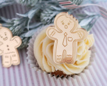 Load image into Gallery viewer, Bite Me Gingerbread Man Mirror Cupcake Disc Toppers / Gift Tag - Made in the UK with Love  from House of Toot Sweet - Just £4.50! Shop now at House of Toot Sweet
