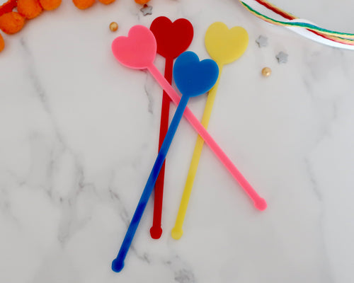 Love hearts Drink Stirrers - Made in the UK with Love  from House of Toot Sweet - Just £5! Shop now at House of Toot Sweet