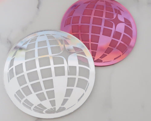 Mirrorball/ Disco Ball Drink Coasters 2 Pack - Made in the UK with Love  from House of Toot Sweet - Just £9.50! Shop now at House of Toot Sweet