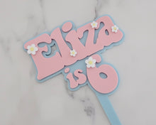 Load image into Gallery viewer, Groovy Retro Hippie Flower Power Personalised Name Cake Topper - Made in the UK with Love  from House of Toot Sweet - Just £13! Shop now at House of Toot Sweet
