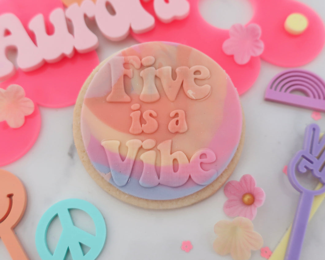 Five is a Vibe Embosser - Made in the UK with Love  from House of Toot Sweet - Just £6! Shop now at House of Toot Sweet