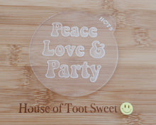 Load image into Gallery viewer, Peace Love &amp; Party Embosser - Made in the UK with Love  from House of Toot Sweet - Just £6! Shop now at House of Toot Sweet
