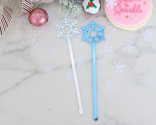 Mirror Snowflake Drink Stirrer Set - Made in the UK with Love  from House of Toot Sweet - Just £5.50! Shop now at House of Toot Sweet