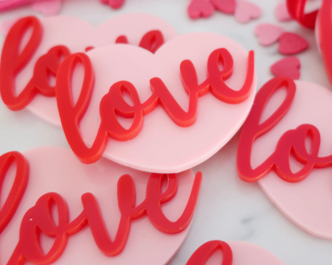 Love Heart - Cupcake Toppers/ Charms - Made in the UK with Love  from House of Toot Sweet - Just £5! Shop now at House of Toot Sweet