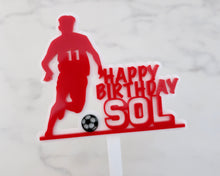 Load image into Gallery viewer, Football Birthday Personalised Name/Age Cake Topper - Made in the UK with Love  from House of Toot Sweet - Just £13! Shop now at House of Toot Sweet
