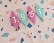 Load image into Gallery viewer, American Retro Diner style Personalised Number/ year Cake Topper - Made in the UK with Love  from House of Toot Sweet - Just £12! Shop now at House of Toot Sweet
