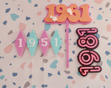 Load image into Gallery viewer, American Retro Diner style Personalised Number/ year Cake Topper - Made in the UK with Love  from House of Toot Sweet - Just £12! Shop now at House of Toot Sweet
