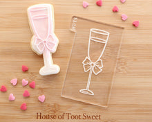 Load image into Gallery viewer, Champagne Glass with Bow Embosser / Cutter - Made in the UK with Love  from House of Toot Sweet - Just £5.50! Shop now at House of Toot Sweet
