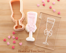 Load image into Gallery viewer, Champagne Glass with Bow Embosser / Cutter - Made in the UK with Love  from House of Toot Sweet - Just £5.50! Shop now at House of Toot Sweet
