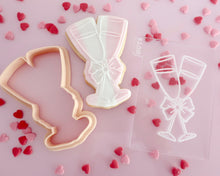 Load image into Gallery viewer, Champagne Glasses with Bow Embosser Embosser / Cutter - Made in the UK with Love  from House of Toot Sweet - Just £6! Shop now at House of Toot Sweet
