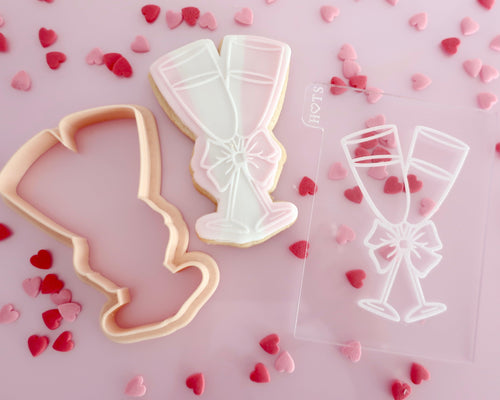 Champagne Glasses with Bow Embosser Embosser / Cutter - Made in the UK with Love  from House of Toot Sweet - Just £6! Shop now at House of Toot Sweet