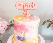 Load image into Gallery viewer, Groovy Retro Hippie Flower Power Personalised Name Cake Topper - Made in the UK with Love  from House of Toot Sweet - Just £13! Shop now at House of Toot Sweet
