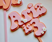 Load image into Gallery viewer, Groovy Retro Hippie Flower Power Personalised Name Cake Topper - Made in the UK with Love  from House of Toot Sweet - Just £13! Shop now at House of Toot Sweet
