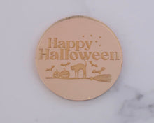 Load image into Gallery viewer, Happy Halloween Engraved Mirror Cupcake Disc Toppers - Made in the UK with Love  from House of Toot Sweet - Just £4.50! Shop now at House of Toot Sweet
